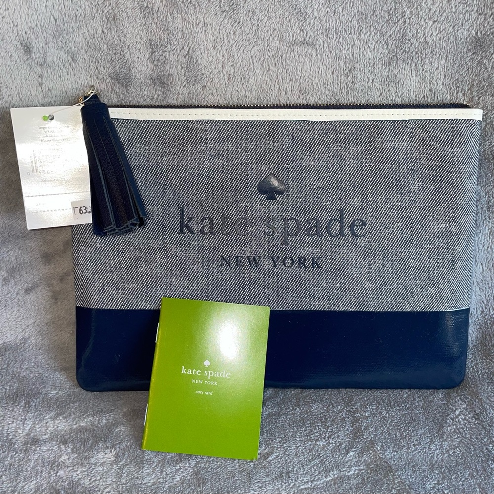 NWT Kate Spade Navy Zipper Pouch
